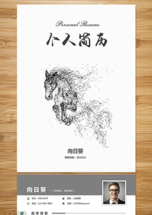 骏马奔腾整套简历模板